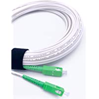 Elfcam Fibra óptica Cable SC-APC a SC-APC monomodo simplex 9-125µm LSZH- Blanco-Verde (5M)